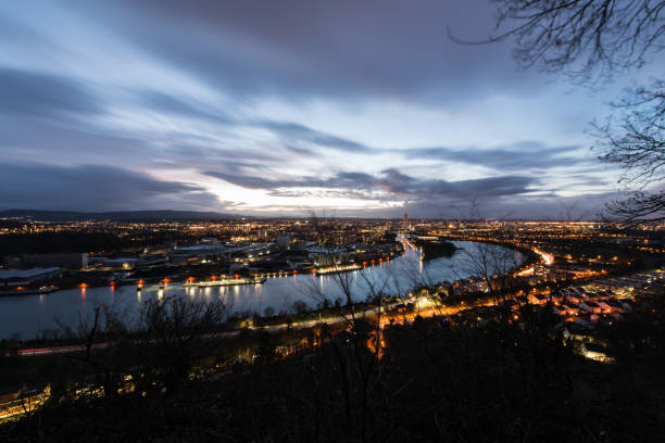 istock view to basel switzerland, shot from Hornfelsen germany. 1196015183