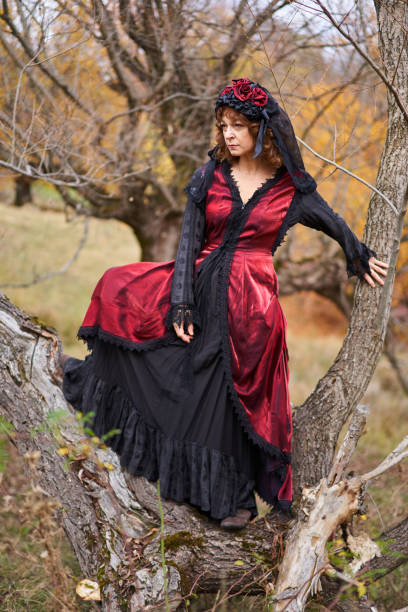 istock Woman in retro dress 1196016202