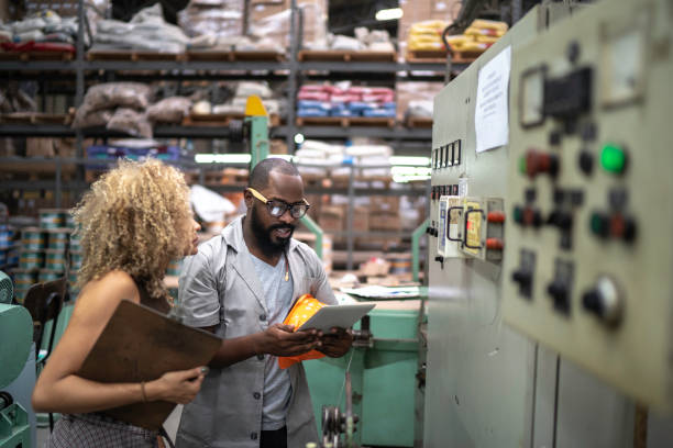 istock Engineer and manager using tablet and working in the factory 1196017450