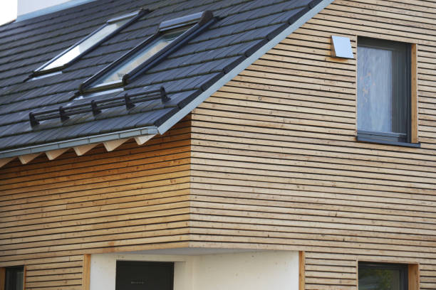 istock Residential home with wooden facade 1196024271
