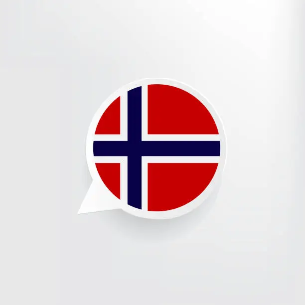Vector illustration of Norway Flag Speech Bubble