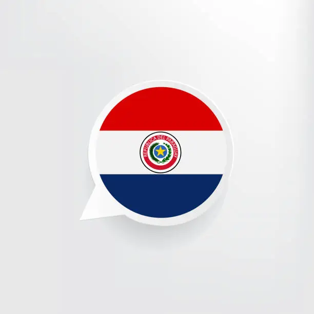 Vector illustration of Paraguay Flag Speech Bubble