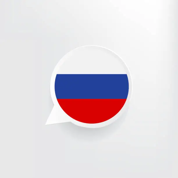 Vector illustration of Russia Flag Speech Bubble