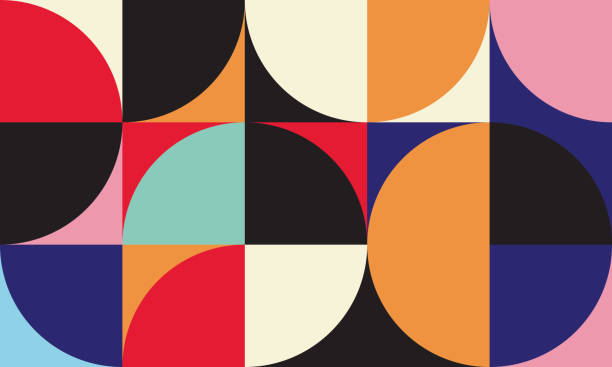 ilustrações de stock, clip art, desenhos animados e ícones de mid-century abstract vector pattern - pattern art deco circle backgrounds