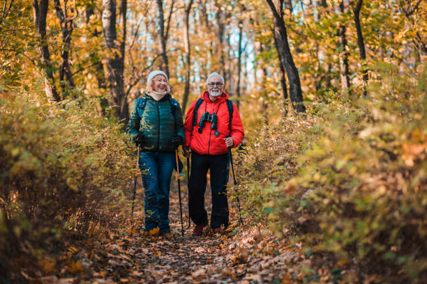 istock Charismatic older couple in the forest 1196028495