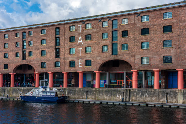 This is the Tate Museum at the Royal Albert Dock, a popular tourist destination on August 13, 2019 in Liverpool