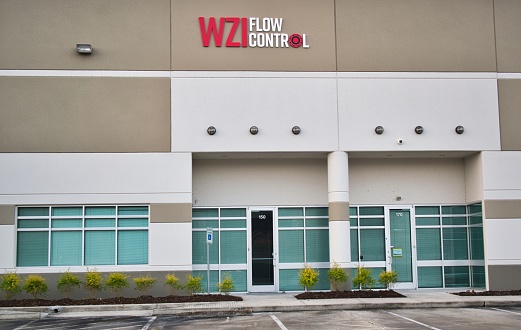 Houston, Texas/USA 12/25/2019: WZI Flow Control office building exterior in Houston, TX. It stands for Wuzhong Instrument Company. Founded in 1959 they produce gauges and other associated instruments.