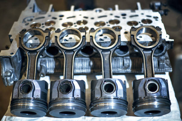 istock Automotive four-cylinder engine water cooling during repair. 1196038586