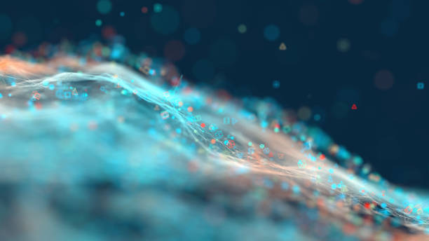 partikelwelle - rippled water three dimensional shape rendered stock-fotos und bilder