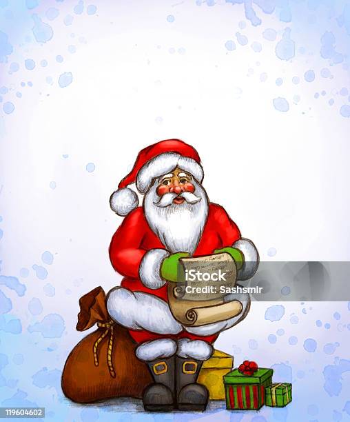 크리스마스 배경 산따 클라우스 그림 고풍스런에 대한 스톡 벡터 아트 및 기타 이미지 - 고풍스런, 복고풍, 산타 클로스