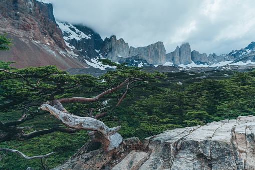 Scenic view of mountains in  Torres del Paine National Park, Chile