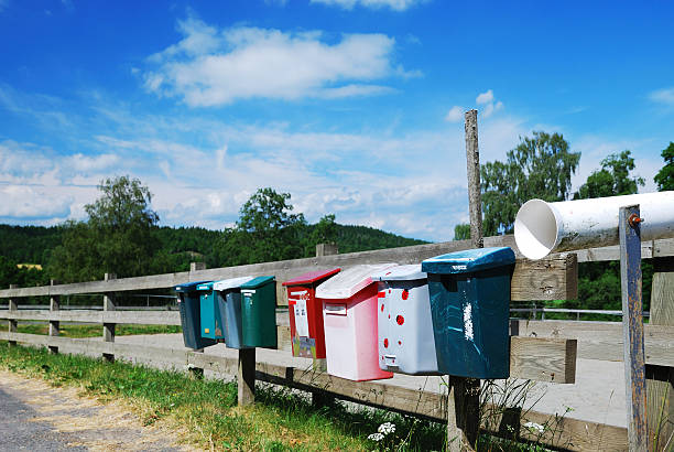 istock Country mailboxes on the fence 119605132