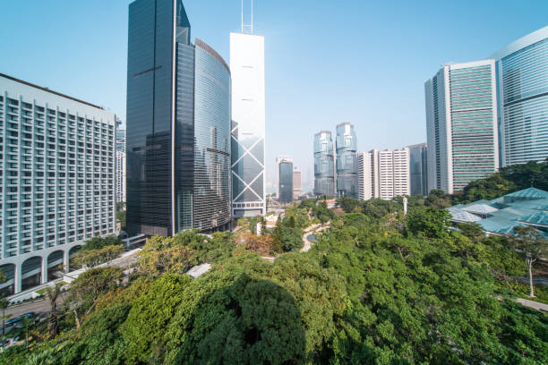 istock Hong Kong Park Skyline 1196052108