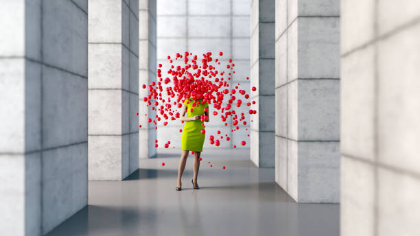 istock Female figure hidden by spheres 1196059824
