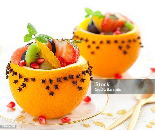 Fruit Dessert Stock Photo - Download Image Now - Appetizer, Berry Fruit, Citrus Fruit