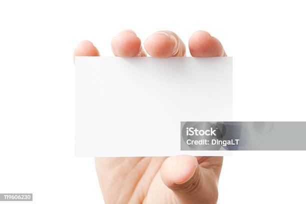 Mano Tenendo Vuota Business Card - Fotografie stock e altre immagini di Affari - Affari, Bianco, Businessman