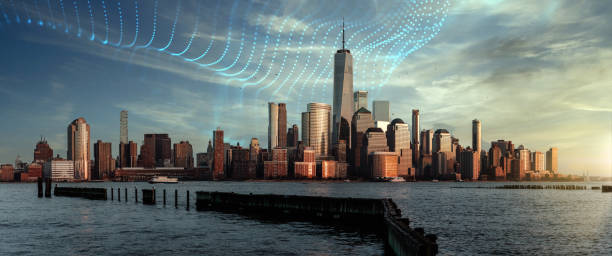 istock Smart City Manhattan Financial Center 1196066012
