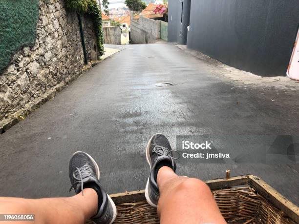 Sliding Down The Street Funchal Madeira Portugal Stock Photo - Download Image Now