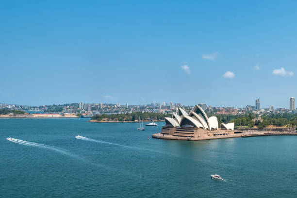 Sydney, New South Wales, Australia - December 25th, 2019:  The Sydney Opera house is considered as the major landmark of Australia and a big tourist attraction.
