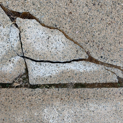 Cracked damaged concrete