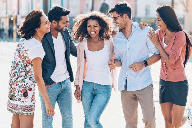 istock Group of friends of different ethnics 1196074357