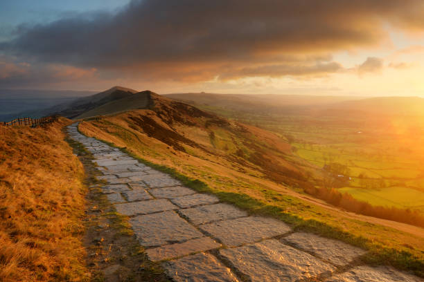 istock Great Ridge path at sunrise, Peak District National Park, England, UK 1196077006