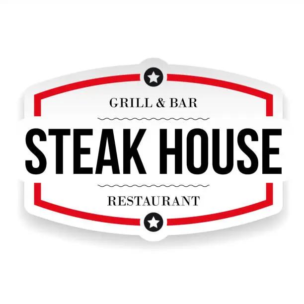 Vector illustration of Steak House Restaurant vintage sign