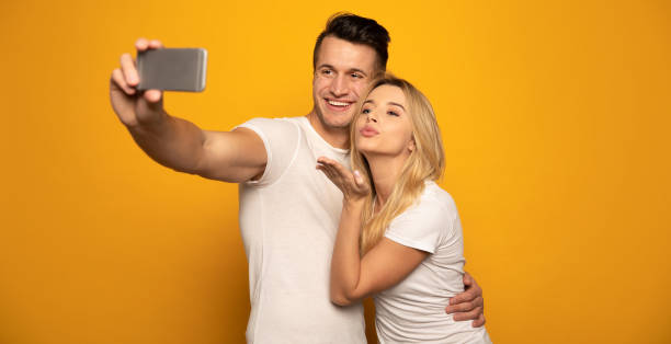 istock Gentle air kiss. 1196078279