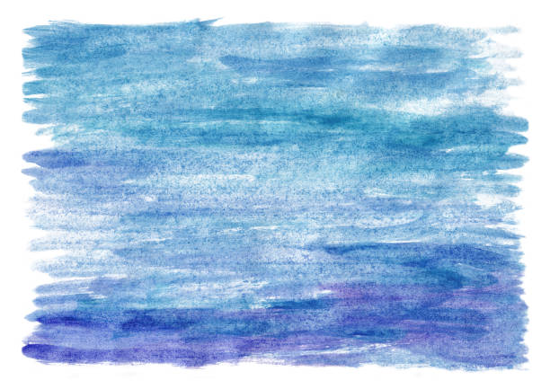istock Blue watercolor background, torn brush strokes 1196080009