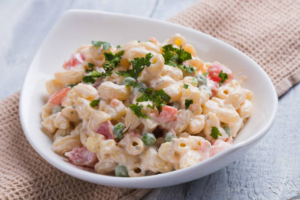 istock Homemade macaroni salad with vegetables 1196082070