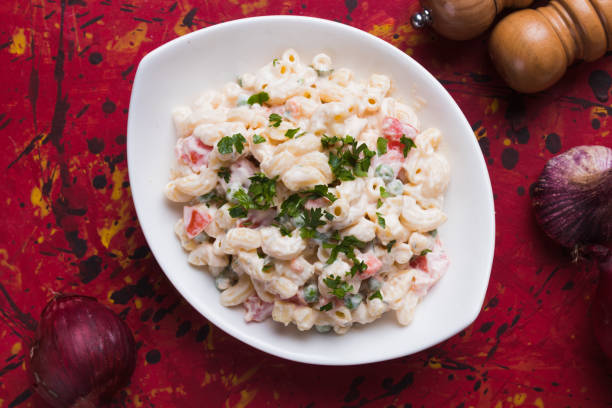 istock Homemade macaroni salad with vegetables 1196082139