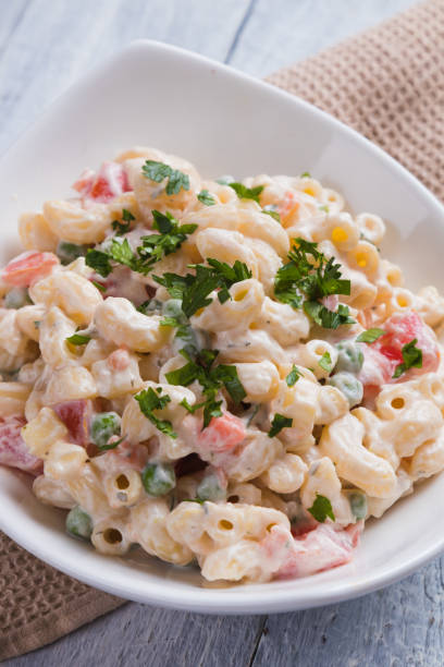istock Homemade macaroni salad with vegetables 1196083151