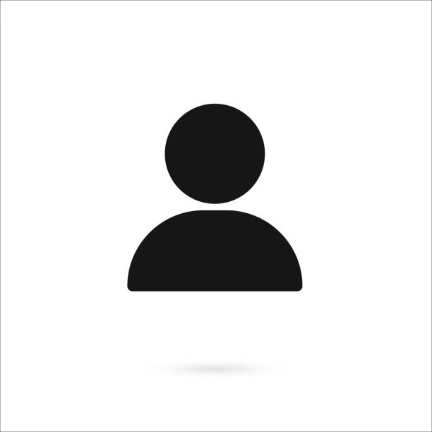 Simple Man Head Icon Set Simple man head on white background islolated. anonymous person icon stock illustrations