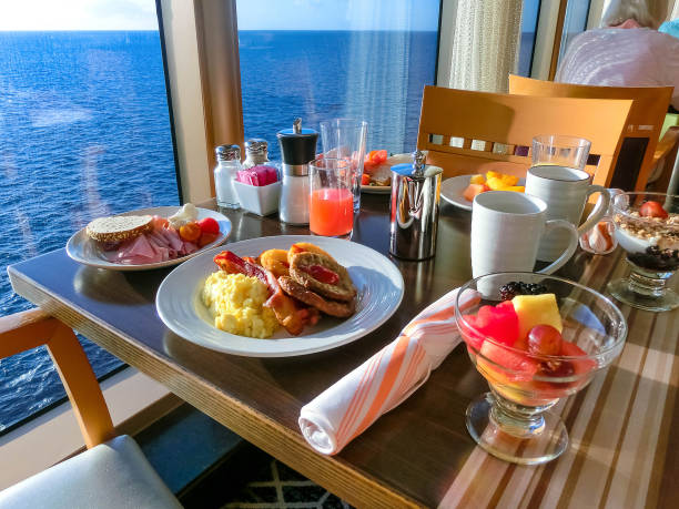 istock Dining Room Buffet aboard the luxury abstract cruise ship 1196084183