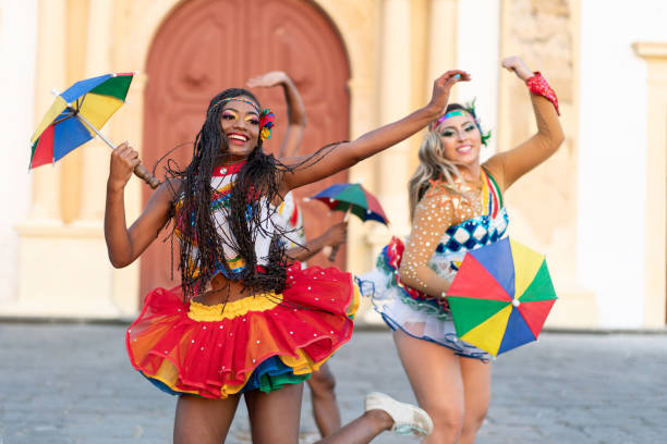 istock Frevo dancers on street 1196085819