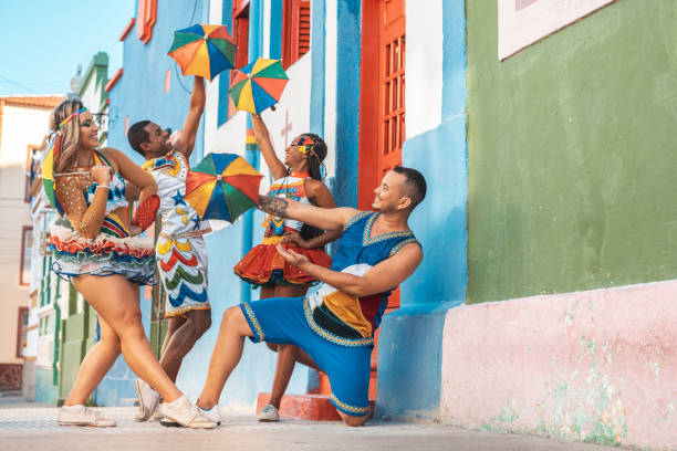 istock Dancers group performing at street 1196085837