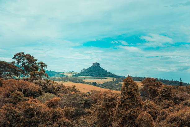 istock A square shaped mountain seen from afar, landscape 1196097268