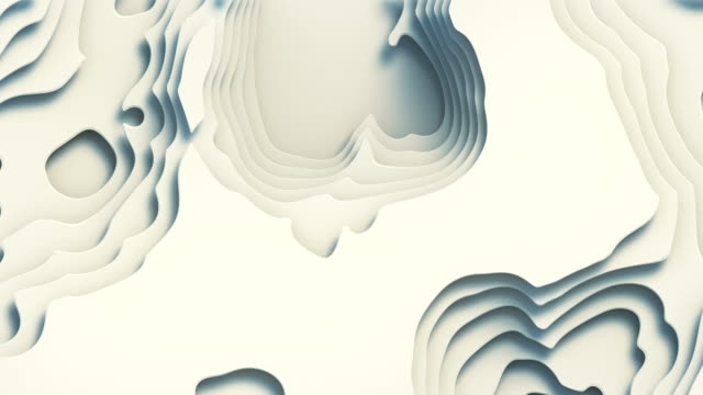 Animated white paper cut abstract background. 3d rendering digital loop animation. 4K, Ultra HD resolution