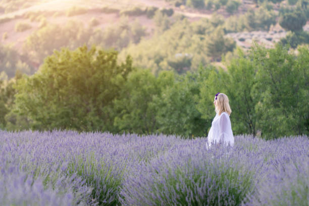 istock Happy women in lavender 1196099146