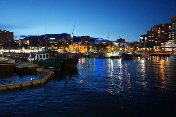 istock Hobart Tasmania waterfront at dusk 1196099723