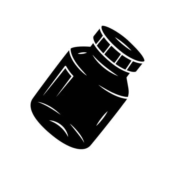 Vector illustration of Refillable spice jar glyph icon