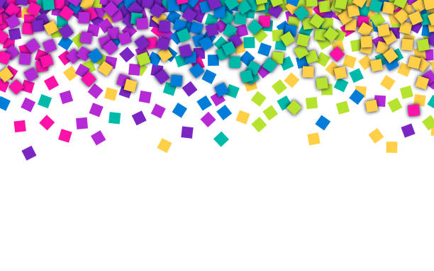 Celebration Party Confetti Background Celebration party rainbow confetti party. congratulations confetti stock illustrations