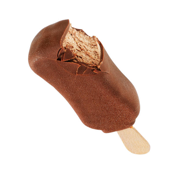 istock Chocolate truffle ice cream popsicle with coating isolated on white 1196114123