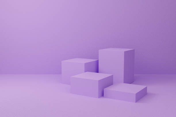 istock Abstract purple on pastel background texture with geometric shape. 3d render design for display product on website. Minimal mockup with violet podium scene concept. Empty showcase for advertising. 1196114820