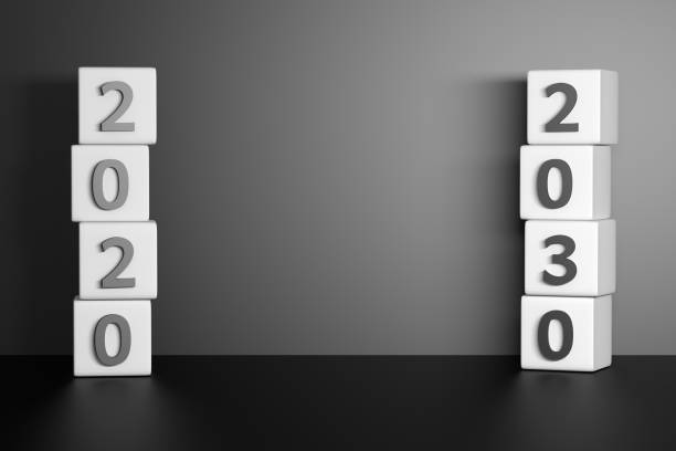 istock Cubes with 2020 and 2030 year numbers 1196117777