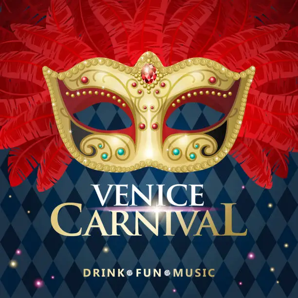 Vector illustration of Venetian Carnival Mask