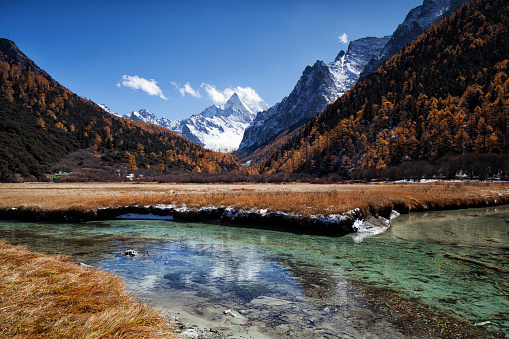 Daocheng Yading Nature Reserve in autumn, Sichuan, China