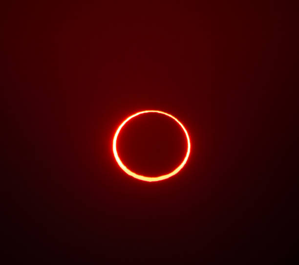 Annular Solar Eclipse of the Sun in Hofuf, Saudi Arabia stock photo