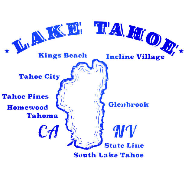 Lake Tahoe Travel Retro Stamp