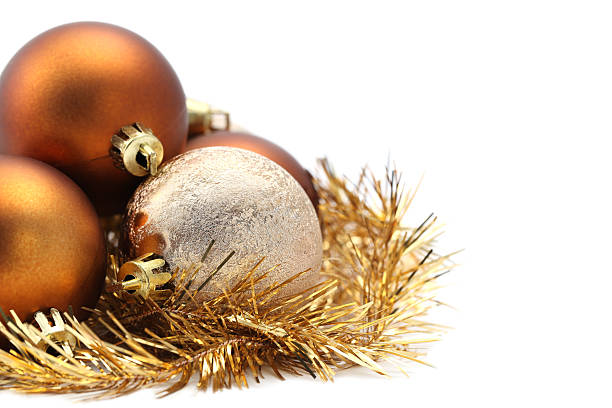 istock Gold and brown Christmas ornaments 119612594
